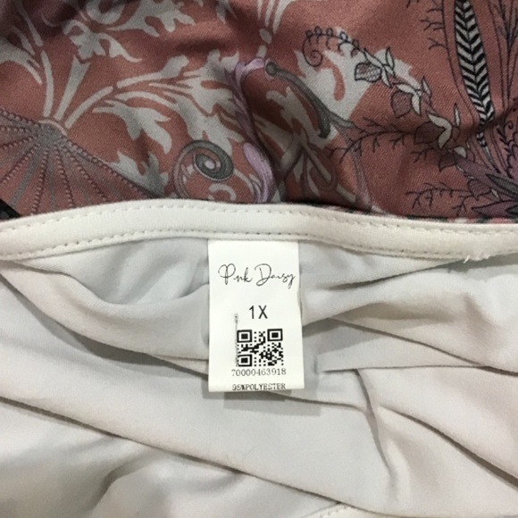 Pink Daisy Women’s Size 1X Plus (14/16) V Neck 3/4 Ruffle Sleeve Dress Fairy - Picture 8 of 12